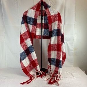 Maurices Oversized Plaid Scarf – Red, White & Blue